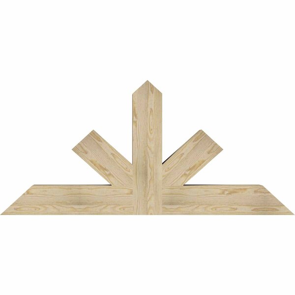 Ekena Millwork Saratoga Rough Sawn Timber Gable Bracket, Douglas Fir, 60"W x 27"H x 6"D x 6"F, 11/12 Pitch GBW060X27X0606SAR00RDF - main